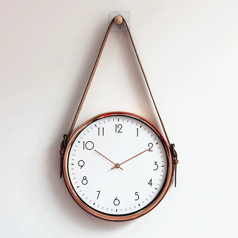 Современный дизайн простые скандинавские настенные часы в винтажном стиле Металлические кварцевые американские часы для гостиной часы подвесные деревенские украшения дома C6T