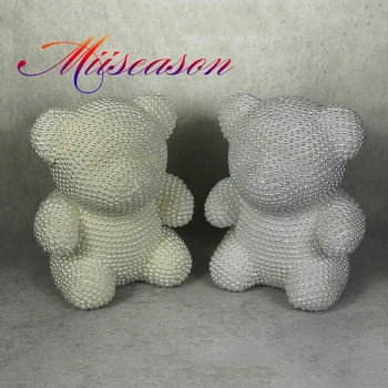 

HOT White Pearl Bear Artificial Flower Rose Teddy Rose Bears Valentine's Wedding Birthday New Year Gift for Woman Valentines