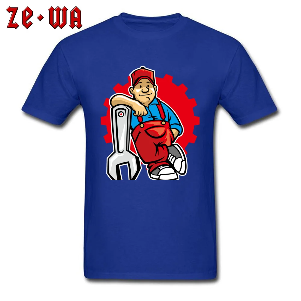 Labor Day T-shirt Men Groups Tees Custom T Shirt Funny Car Maintenance Guys Blue Clothes Short Sleeve O Neck Tops Cotton Fabric |