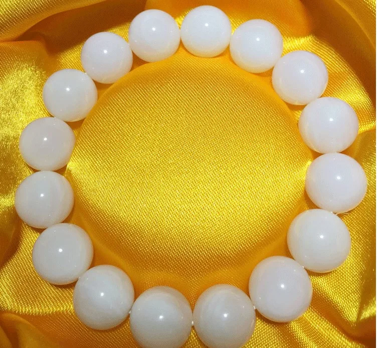 

12mm costly Sea tridacna Mala Bead Bangle White giant clam bracelet pray bead Organic gem