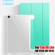 

Tablet case for Samsung SM-P610 SM-P615 Leather Smart Sleep wake Trifold Stand Solid cover funda for Galaxy Tab S6 Lite 10.4"