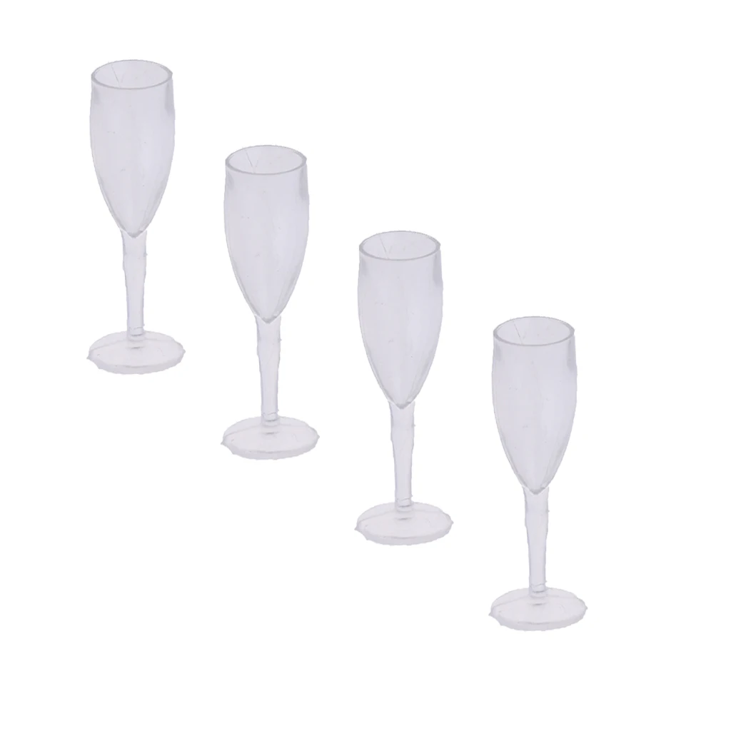 1/12 Dollhouse Tableware 4pcs Cups Goblet Wine Glass Juice Glass Accessories