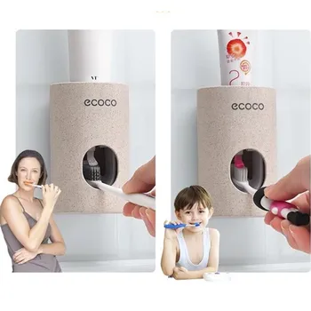 toothpaste dispenser Bathroom toothbrush holder accessories set for bathroom Mount Automatic Squeezer Fast Wall Mountedundefined 1