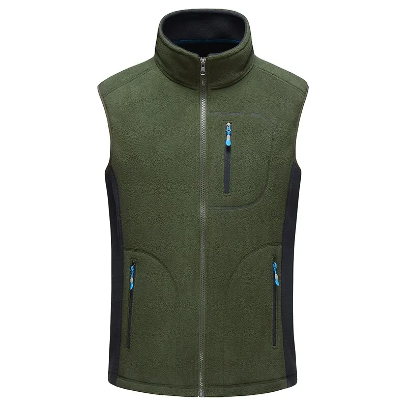 

HEFLASHOR Men Fleece Soft Shell Vest Warm Vest men's Casual Sleeveless Jacket Jacket Solid Color Stand Collar Zipper Vest 2019