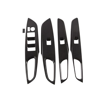 

for Toyota Vios 2019 2020 Car Carbon Fibre Door Window Glass Lift Control Switch Panel Cover Trim Accessories