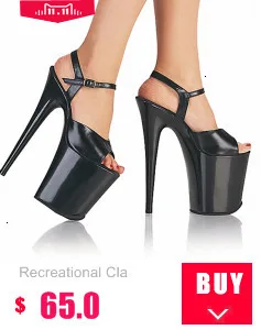 Hot Sale Matrue Wedding 20cm Black Thin High Heels Woman's Shoe Open-toes Ankle-buckle Thick Platform Plus Size Sandals