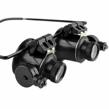 Горячая Распродажа, увеличительное стекло с двойными линзами 20X, Лупа ювелира, ремонт часов, светодиодный светильник, инструменты для ремонта часов