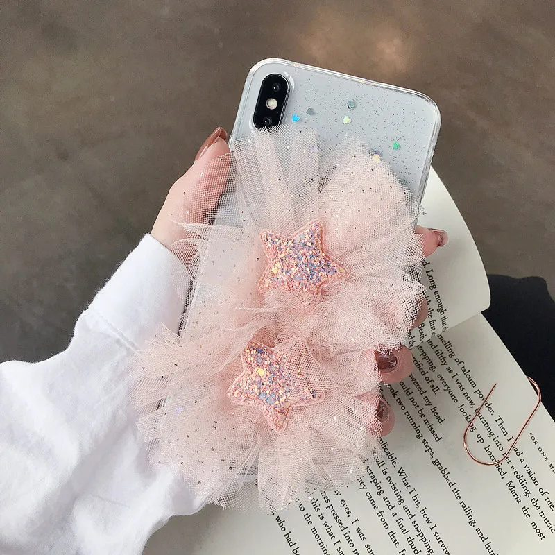 Корейский эпоксидный сетчатый марлевый чехол с цветами для iPhone XS Max XR XS i8 Plus i7 i7 Plus i6 i6s защитный чехол для iPhone 6 Plus
