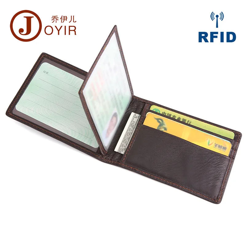 

Europe And America Men Genuine Leather Card Bag Card Clamp Driving License Leather Case Antimagnetic Full-grain Leather Simple A