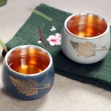 999 Чистое серебро 65 мл чайная чашка ручной работы керамическая фарфоровая чашка мастер маленькая чайная чаша посуда для напитков чайная посуда бутик ремесла как подарки