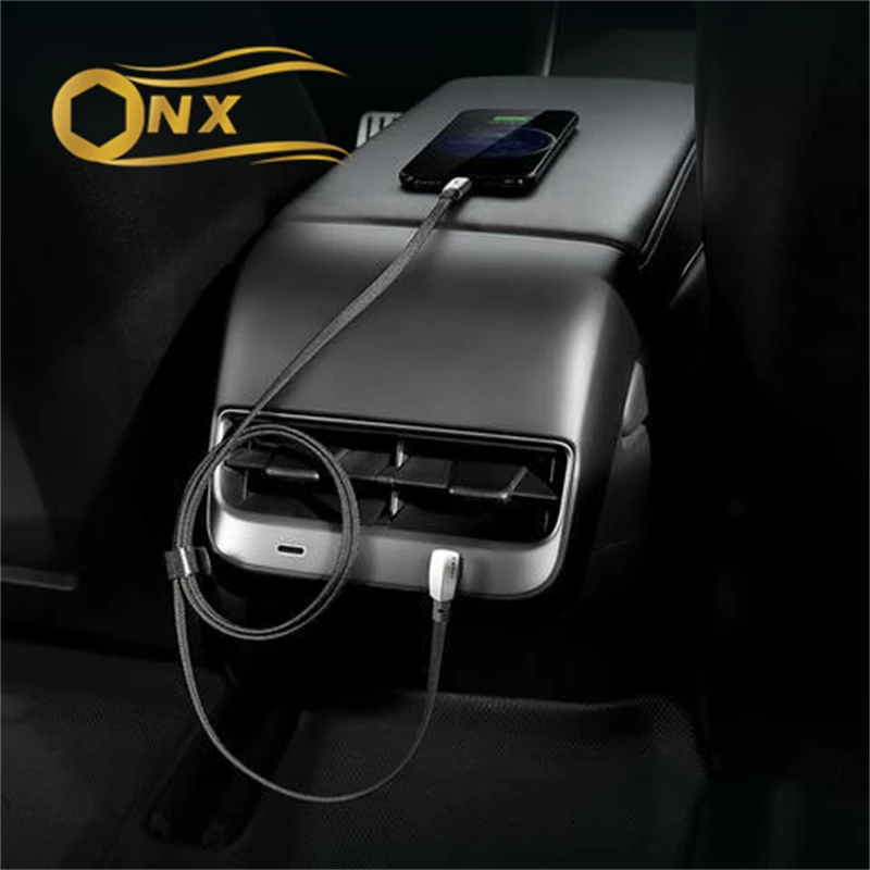 Car mobile phone charging cable For Apple Android typec fast charging cable Accessories For Tesla Model3 modelY