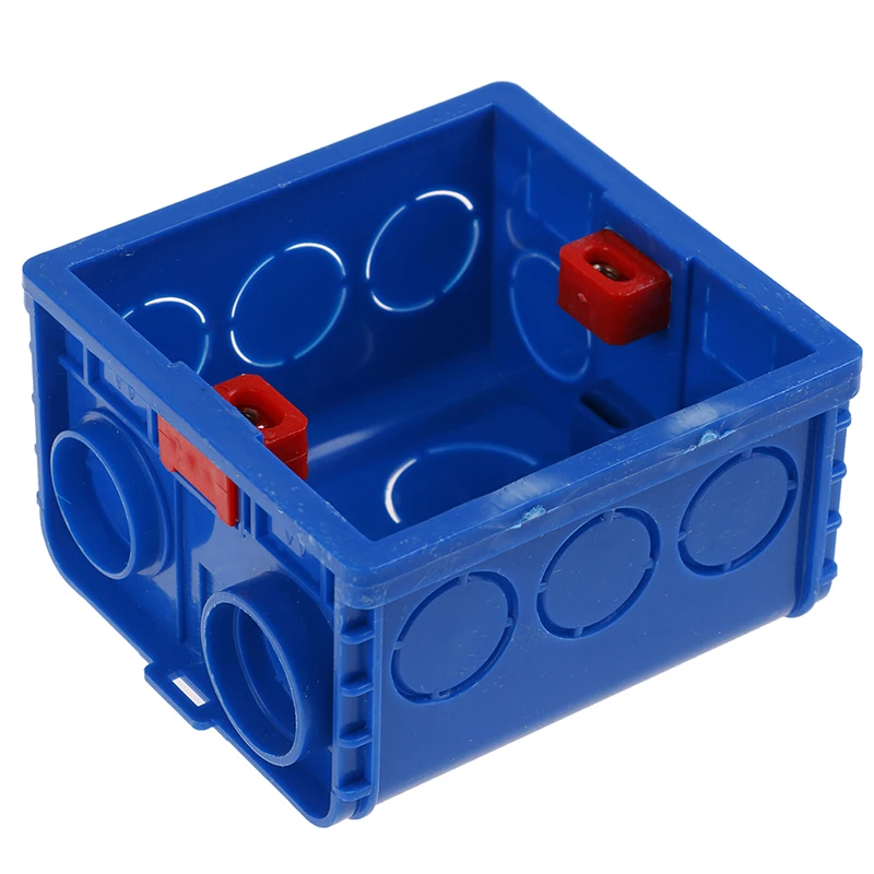 1 шт. 3 отверстия Монтажная настенная коробка переключателей для розеток 86 Тип Монтажная коробка - Цвет: Синий