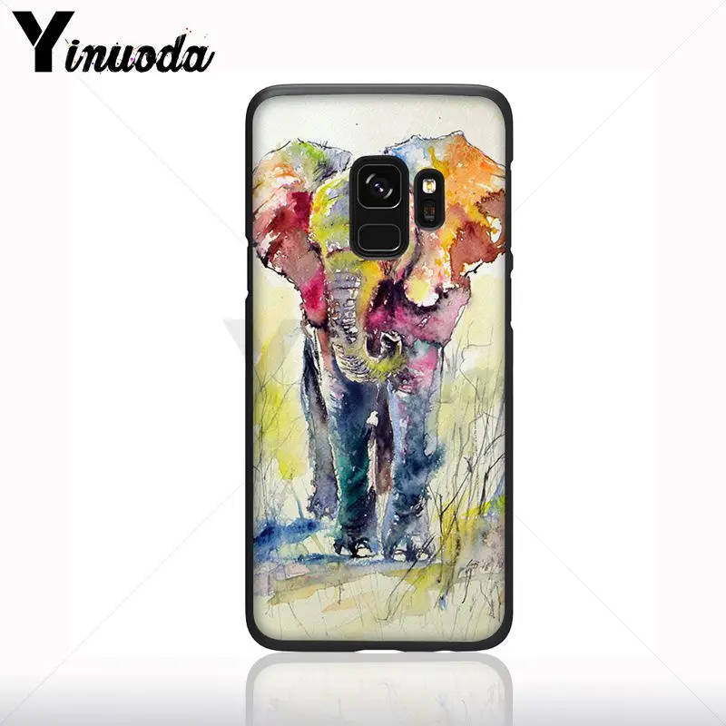 Hewan Gajah India Hitam Lembut Ponsel Case untuk Samsung Galaxy S10plus S9 S8plus S10e A50 A70 A10 Ponsel