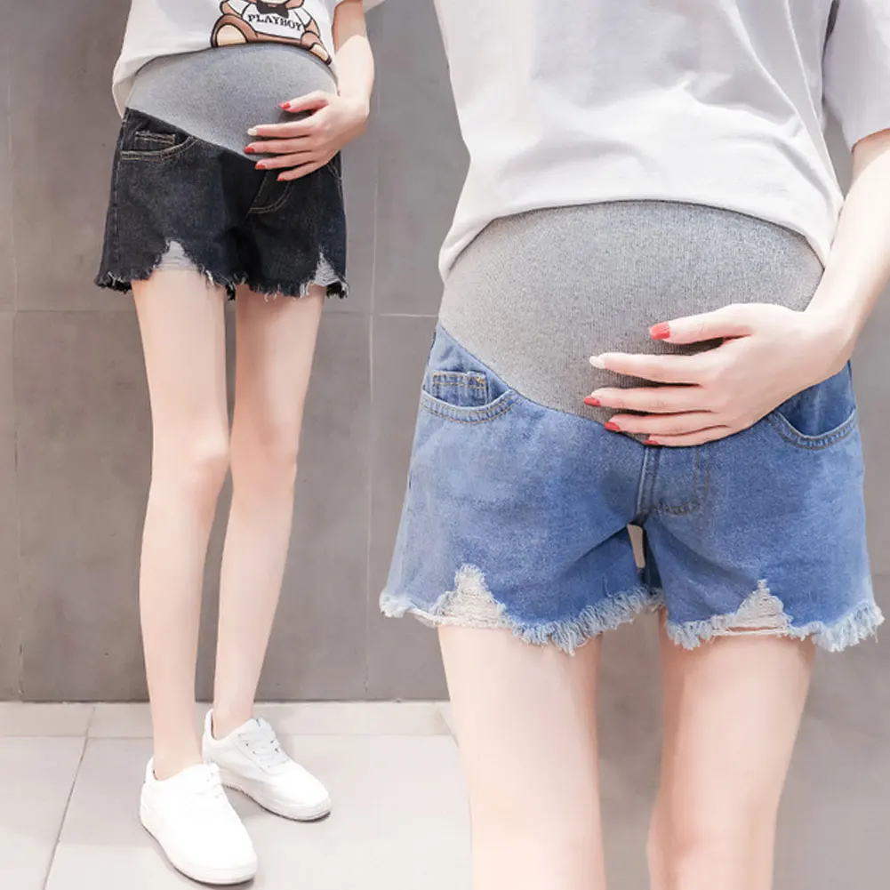 Джинсы весна лето беременность для женщин высокая талия рваные эластичные джинсы для беременных джинсовые шорты M/L/XL/XXL новинка