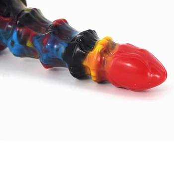 New Design Polygon Liquid Silicone Animal Dildos 4 Color  Realistic Penis Sucker Lesbian Dildos Sex Toys for Women Sex Shop 3