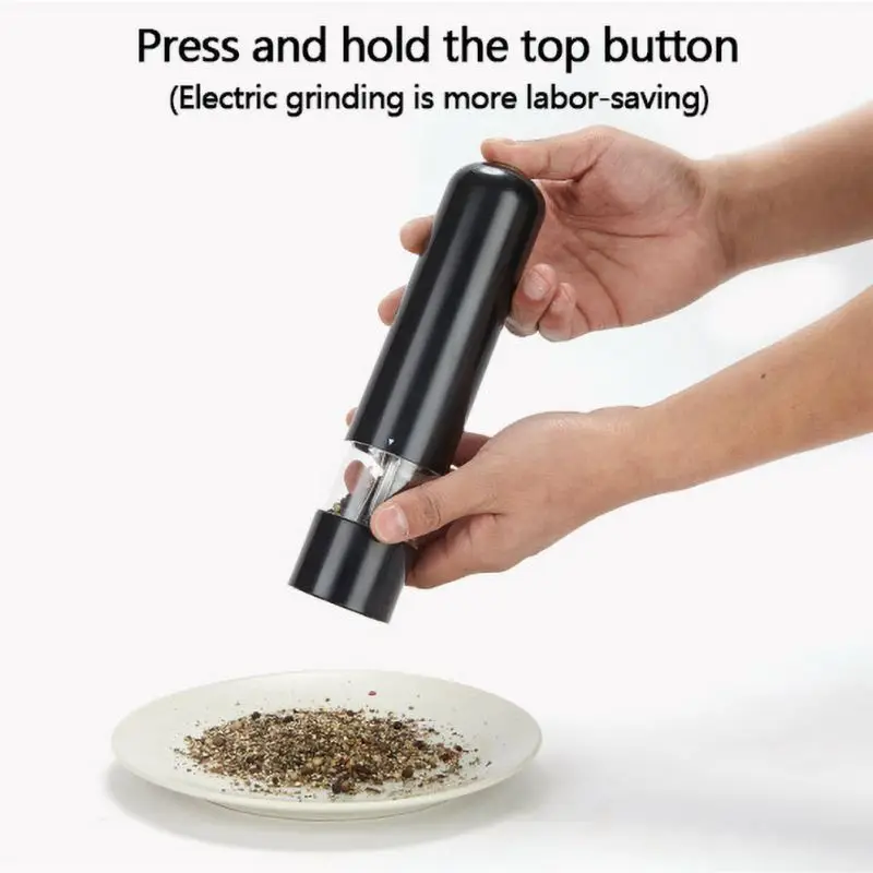 Электрическая мельница для соли, перца, светодиодный светильник, регулируемая керамическая мельница для перца из нержавеющей стали