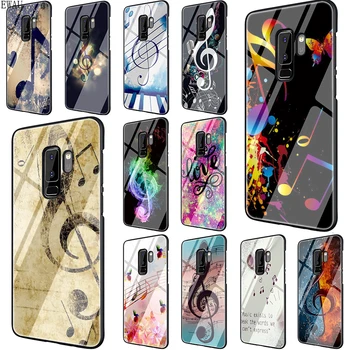 

EWAU old musical note Music Tempered Glass phone case for Samsung S7 Edge S8 S9 S10 Note 8 9 10 Plus A10 20 30 40 50 60 70