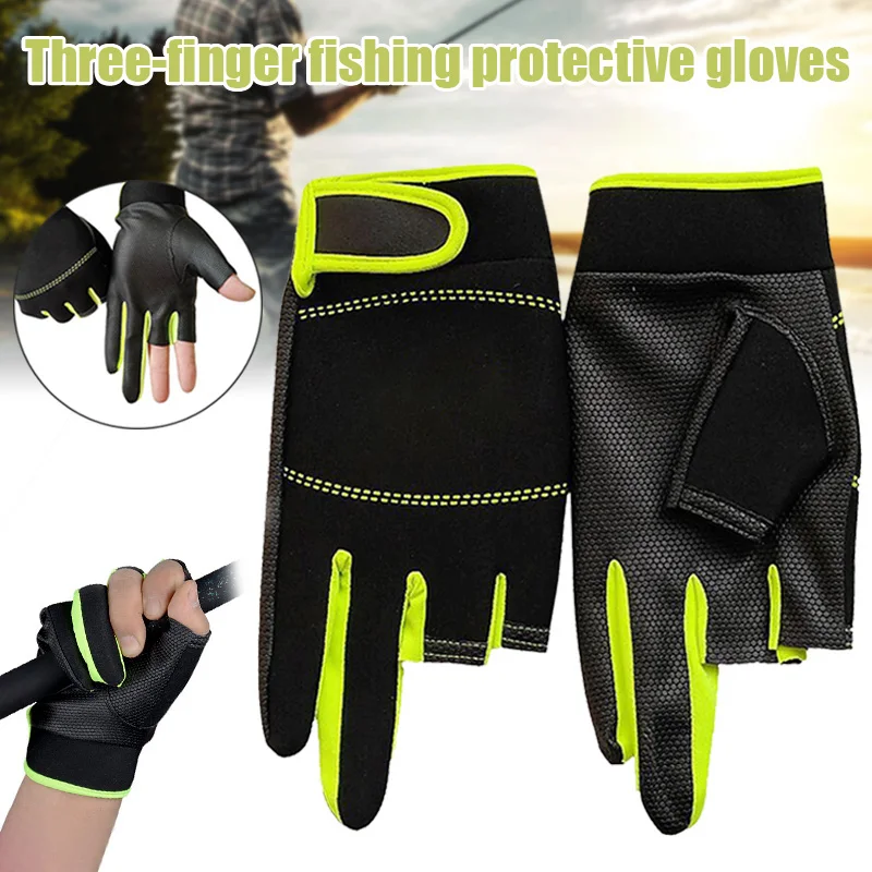 

Outdoor Breathable 3 Fingers Cut Gloves Waterproof Sports Gloves Sun Protection Gloves for Fishing Hunting Riding Cycling N66