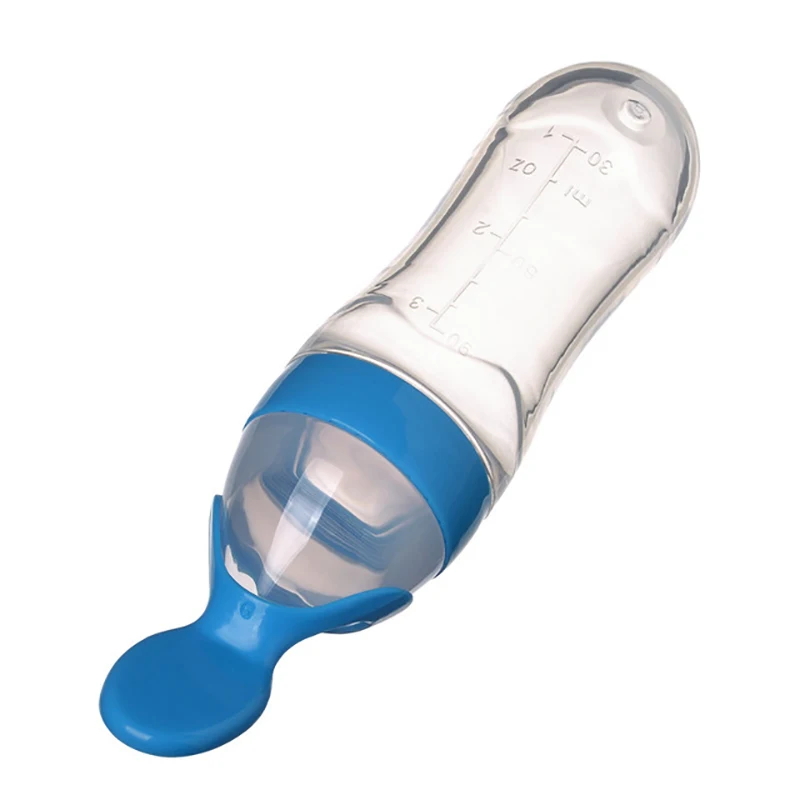 

90ml Baby Feeding Spoon Blue Pink White Silicone Easy To Clean Easy To Carry Safety Material Baby Feeding Spoon Food Grade PP