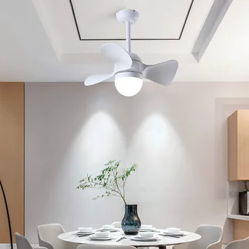 

New Nordic Electric Fan Small Ceiling Fan Light Simple Home Living Room Children's Room LED Ceiling Fan Light