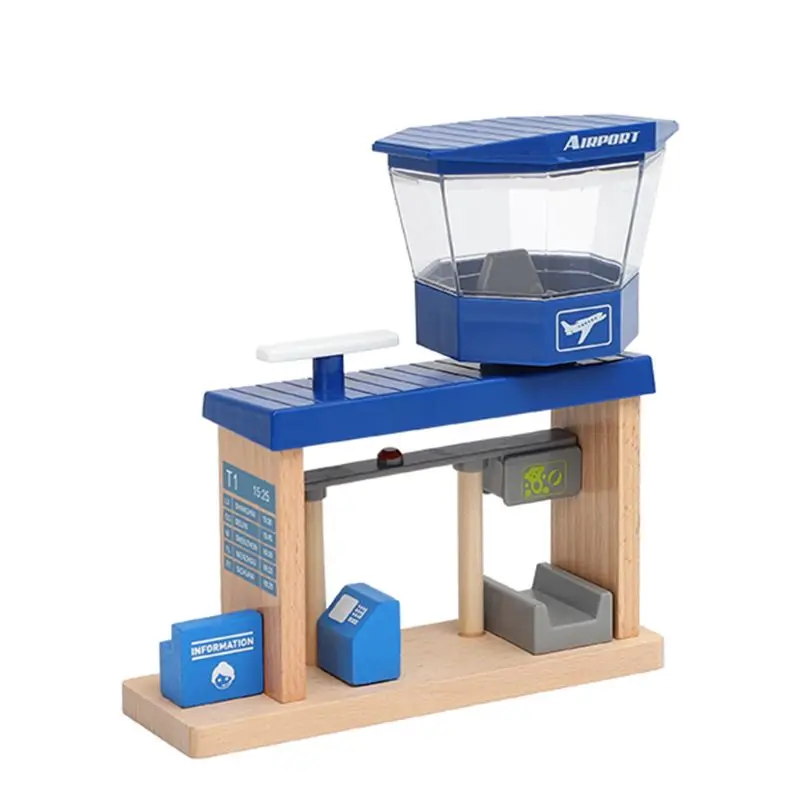 Bricolage en bois aéroport Terminal chemin de fer scène piste accessoires enfants jouet éducatif