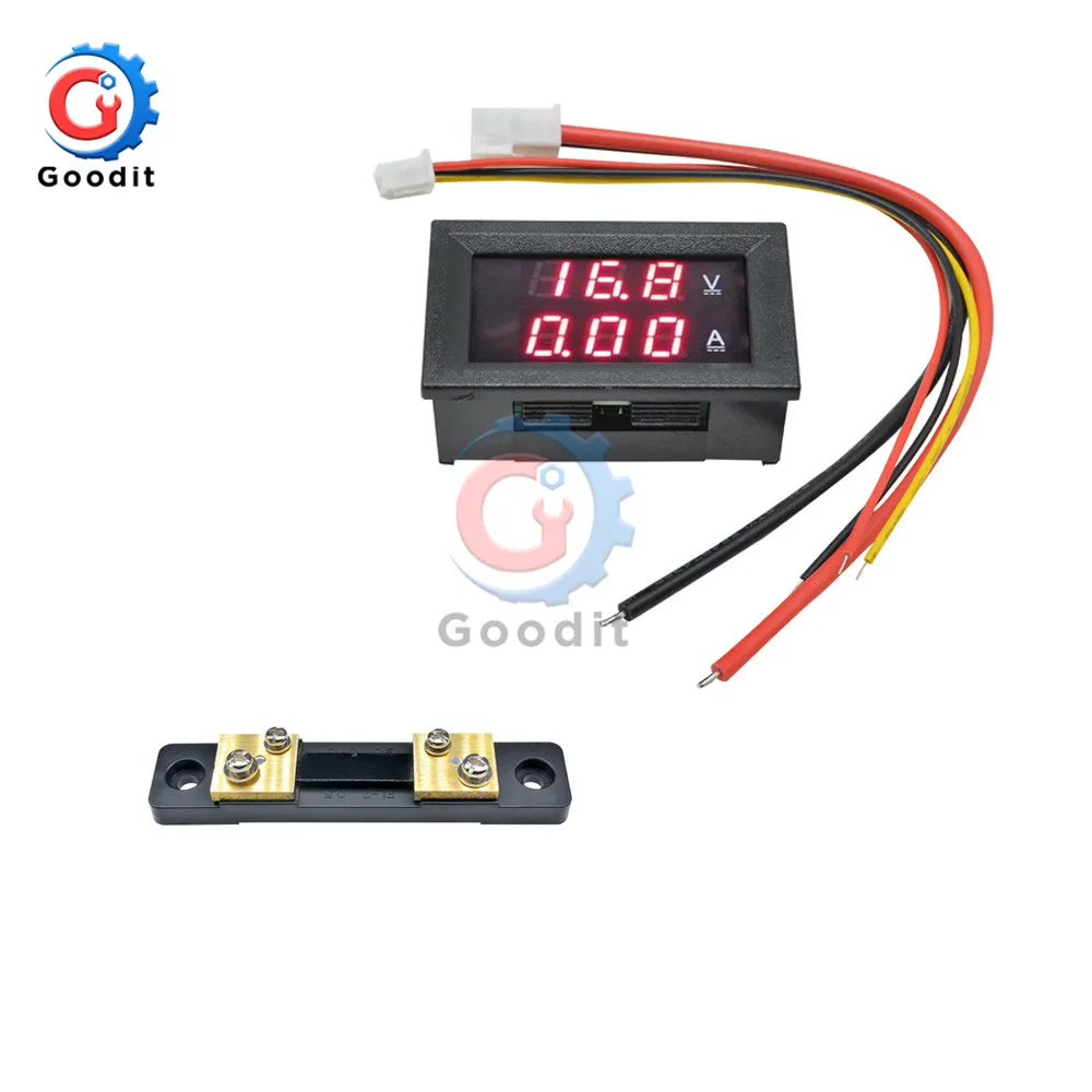 smart water meter 0.56" Mini Digital Voltmeter Ammeter DC 100V 50A Panel Amp Volt Voltage Current Meter LED Display Red Blue LED Dual Display surface roughness testers Measurement & Analysis Tools