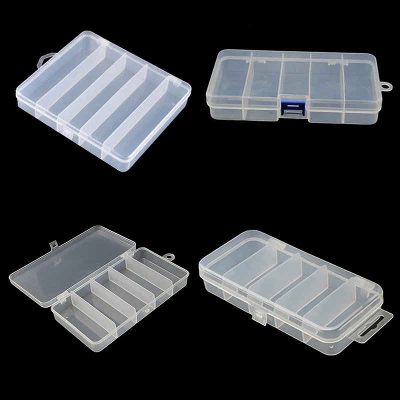 

Plastic Fishing Tackle Box 5 Compartment Hook Box Fishing Tackle Accessories