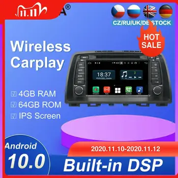 

Carplay Android10.0 Car Ultimedia DVD Player For Mazda 6 2009-2012 GPS Navigation Auto Audio Radio Stereo Head Unit 4g+ 64gb Dsp