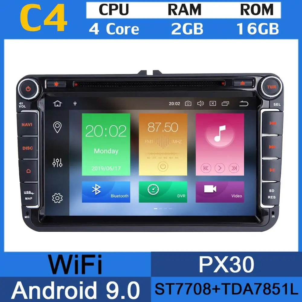 4Core 2G RAM 16G GB " PX6 4G ram+ 64G rom Android 9,0 автомобильный dvd-плеер для VW Caddy Sharan Amarok Scirocco polo V 6R Multivan T5 Bettle автомобильный радиоприемник - Цвет: 4Core 2G RAM 16G GB