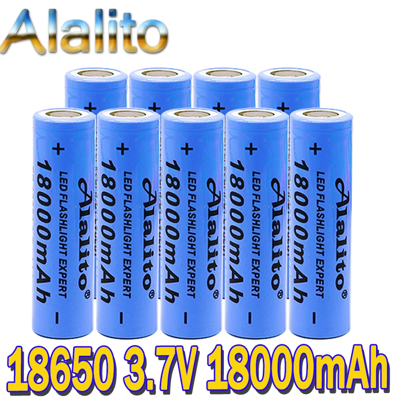 Alalito 3 7 V 18650 18000mAh аккумуляторная батарея высокой емкости литий ионная для фонарик