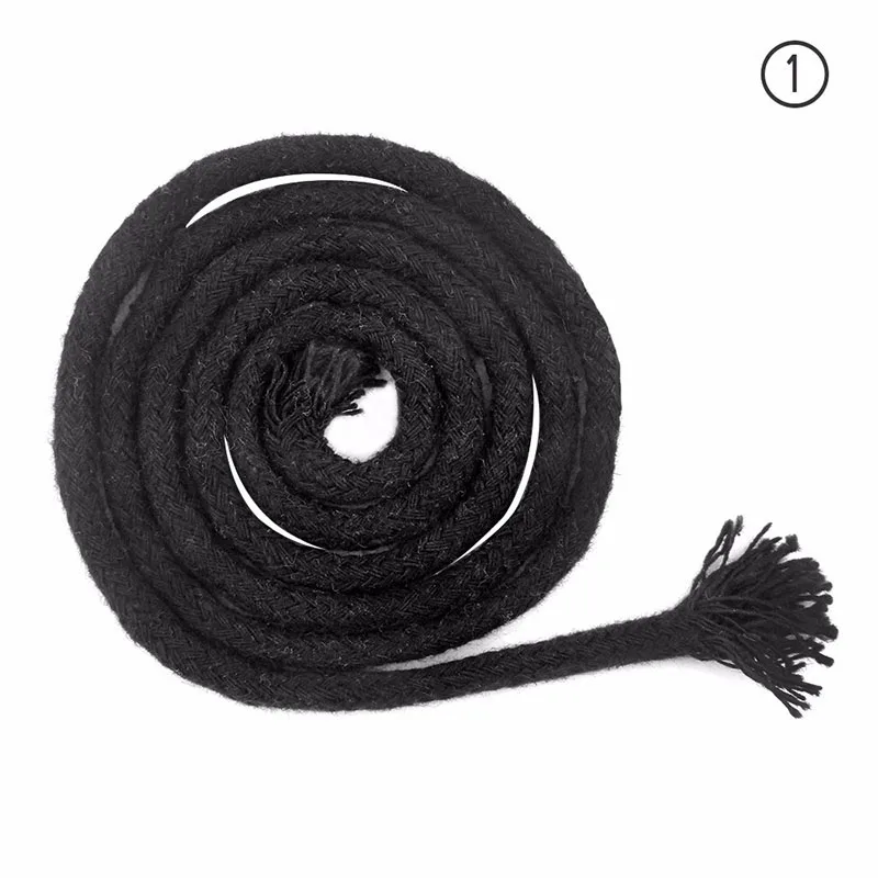 01 black cord 90 м/рулон 18 цветов сплошной круглый шнур из хлопка 5 мм 16 витой тканый канат ручной работы для швейной одежды шнурок для шляп - Цвет: 01 black cord