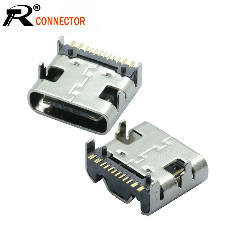 100 шт./лот Тип C 16 контактный разъем SMT USB 3. 0 Type гнездо размещение SMD DIP для печатной