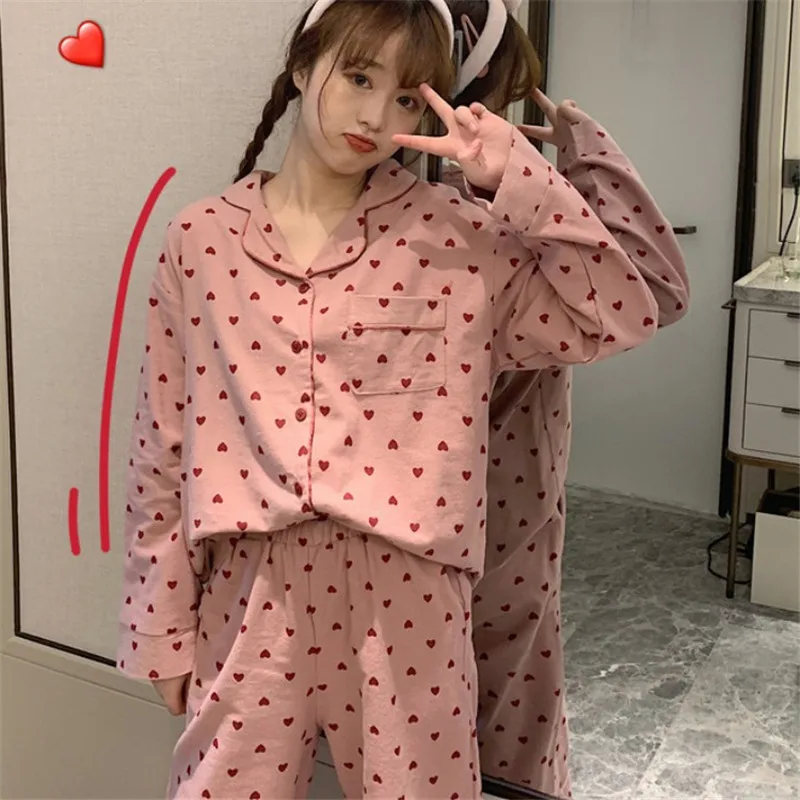 

Pajamas for Women Cotton Pajama sets Long Sleeve Loose Womens pijamas Rabbit hair Homewear spring autumn winter sleepwear