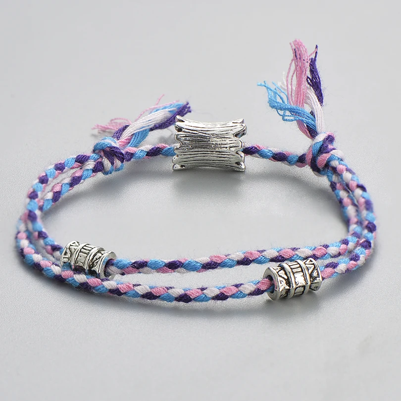 Многоцветные плетеные браслеты ручной работы дружбы подарки винтажные круглые