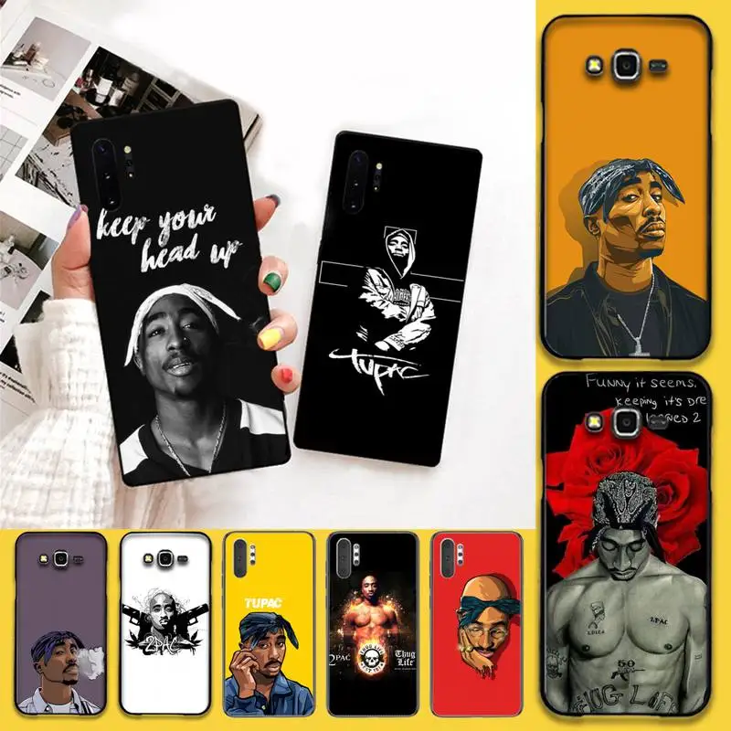 Новый черный чехол для мобильного телефона Rapper 2pac Tupac Samsung Note 7 8 9 10 pro Galaxy J7 J8 J6 Plus 2018