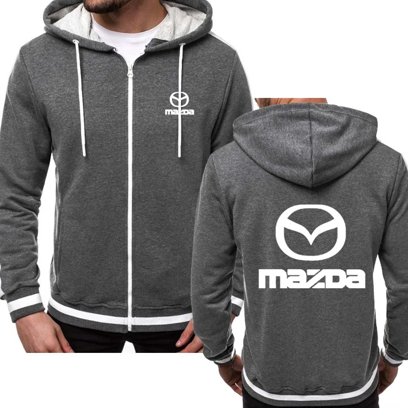 Куртка мужская для автомобилей Mazda Логотип Печать Повседневная Хип Хоп Толстовка Harajuku толстовки с капюшоном мужская молния толстовки Мужская толстовка с капюшоном одежда
