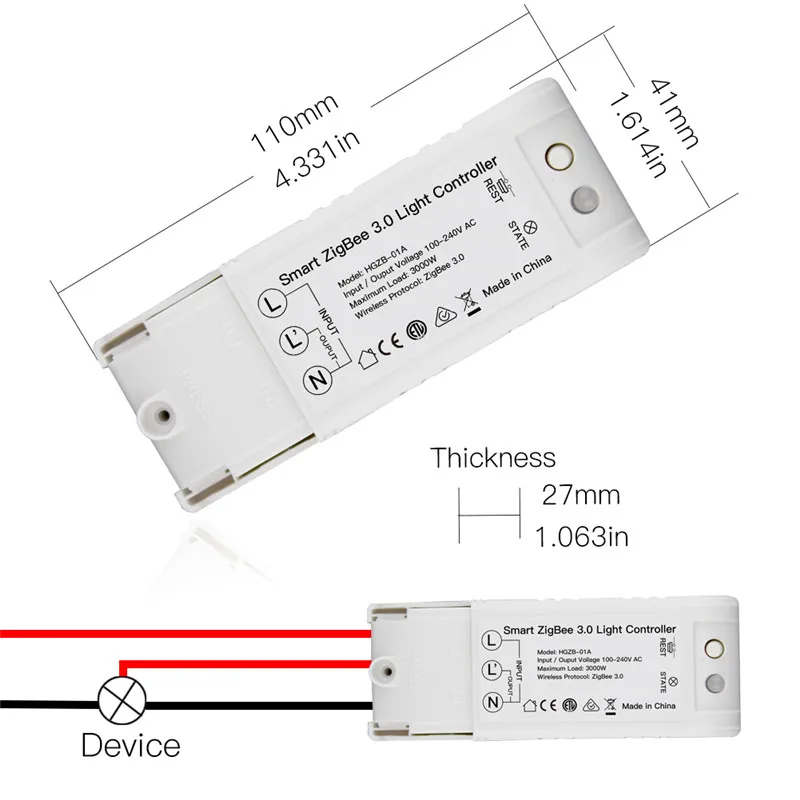 AC100-240V умный светильник ZigBee 3,0 контроллер DIY умный дом автоматизация диммер переключатель совместим с Echo Plus Alexa SmartThings
