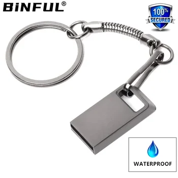 

BINFUL Tiny usb flash drive 4G 8G 16G 32GB 64GB 128G pen drivepend rive флешка waterproof gray u disk memoria cel stick Portable