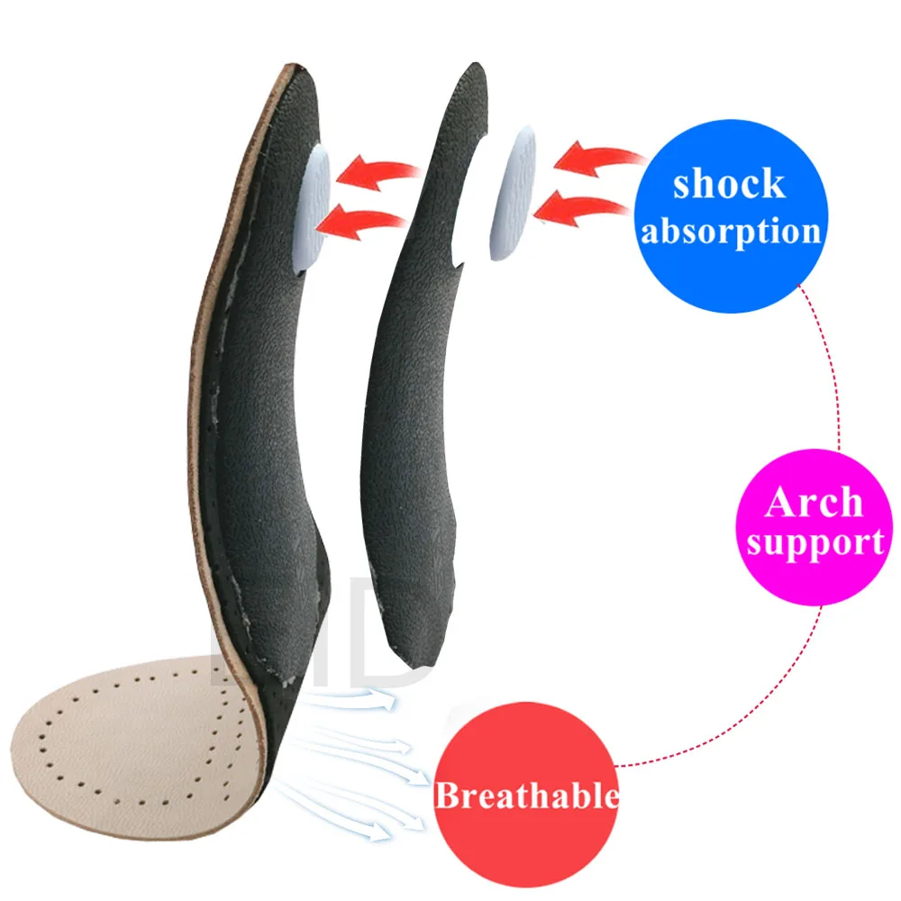 Premium Genuine Leather Orthopedic Arch Support Insoles for Enhanced Comfort