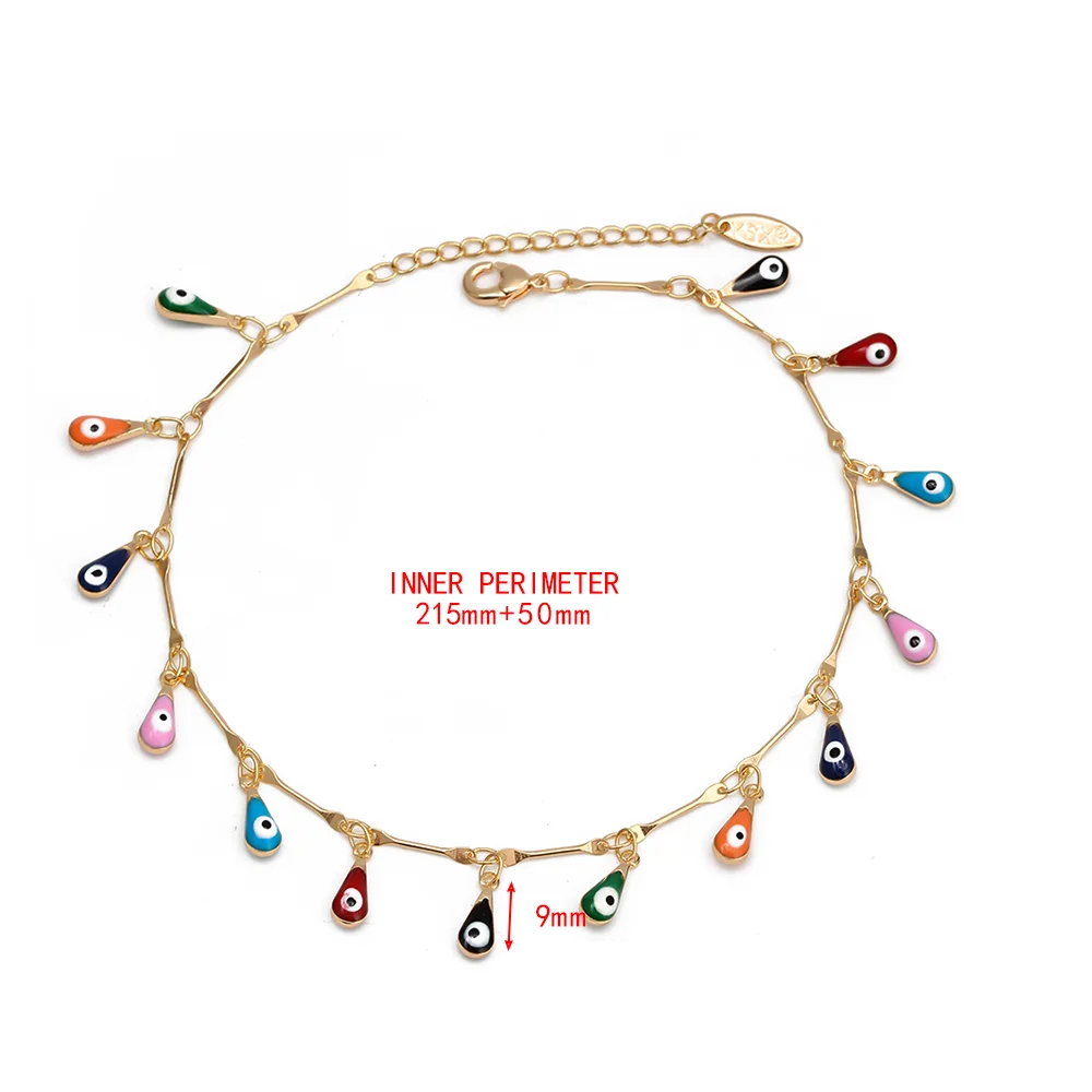 EVIL EYE капли воды солнце звезда очаровательный ножной браслет золотой цвет ноги браслет-цепочка на лодыжку регулируемые ювелирные изделия для женщин девочек EY6528