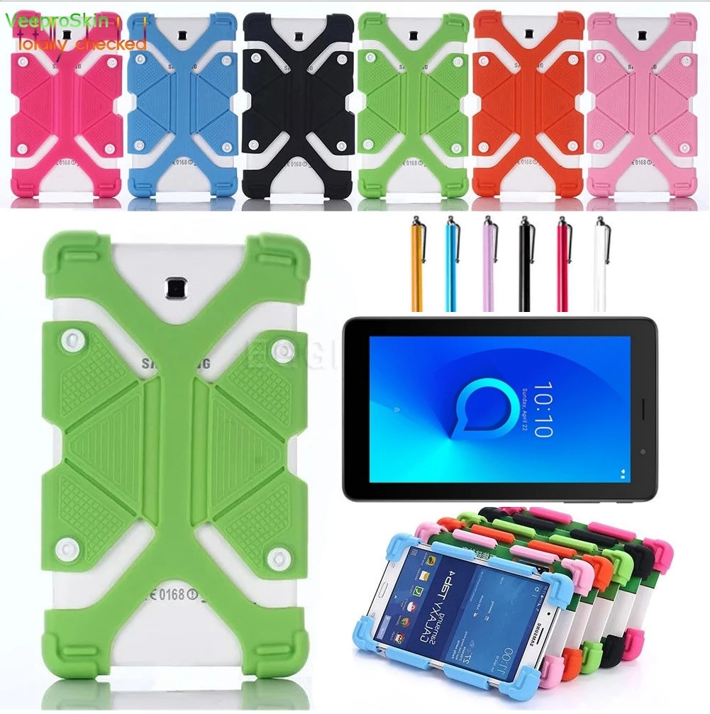 

Silicone stand Case Cover for For 7" Alcatel 1T 7 inch 8068 Tablet Four corner protection Children Girls Tablet Protector Case