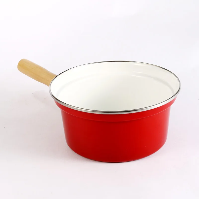  18CM red high quality Soup Pot Saucepan Portable Stockpot Milk Heating Nonstick Cooking Pan Kitchen - 4000210303716