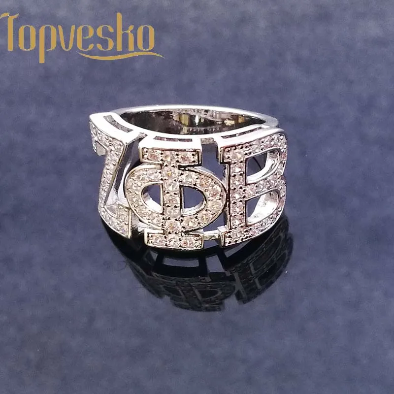 Topvekso греческий высококачественный кубический цирконий ZETA PHI BETA посеребренный