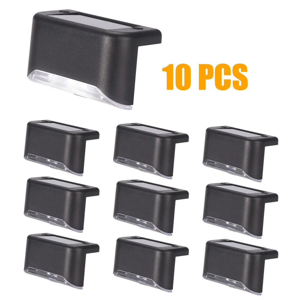 

10pcs Home Garden 3 LED Solar Power Light Waterproof Wall Light Garden Step Stair Deck Lights Balcony Fence Lamp