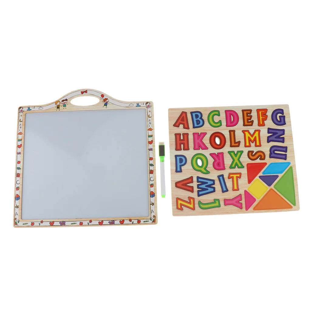 Magnetic Letters for Kids/Toddlers, Magnetic Whiteboard & Chalkboard with Marker, ABC Magnets Alphabet Letters Learning Set