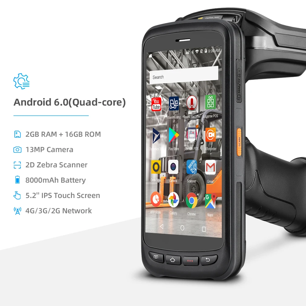 Rugged Pda Handheld Android 6.0 Barcode Scanner Pos Terminal Zebra