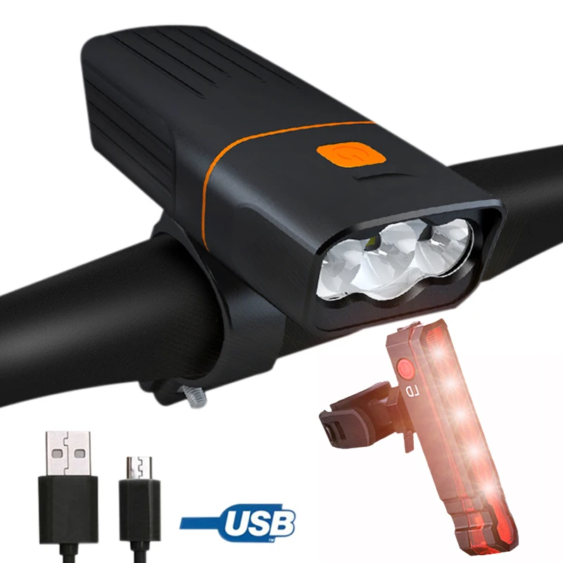 Светодиодный фонарь T6 для головы велосипеда водонепроницаемый 3 режима USB