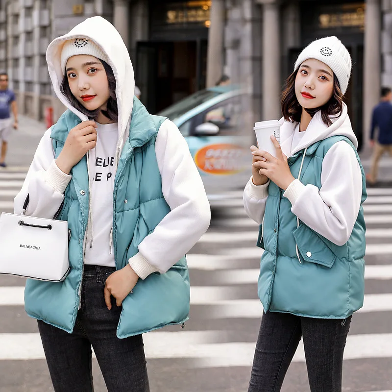 

W100833 Winter Cotton Jacket WOMEN'S Dress New Style Super Fire Versatile Hong Ventilation Network Red Short Thin Cotton-padded