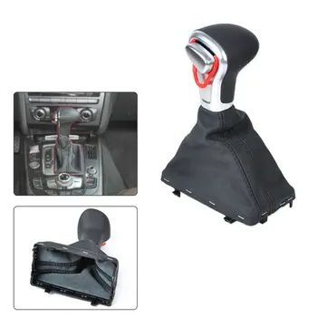 

Superb Leather Chrome Gear Shift Knob + Gaiter Boot Cover For A4 A6 Q7 Q5 Stable Characteristics High Reliability