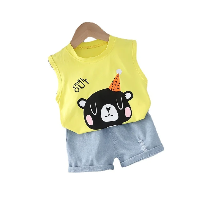 

Summer New Baby Boys Clothes Suit Children Girls Cute Cartoon Vest Shorts 2Pcs/Set Toddler Sports Casual Costume Kids Tracksuits